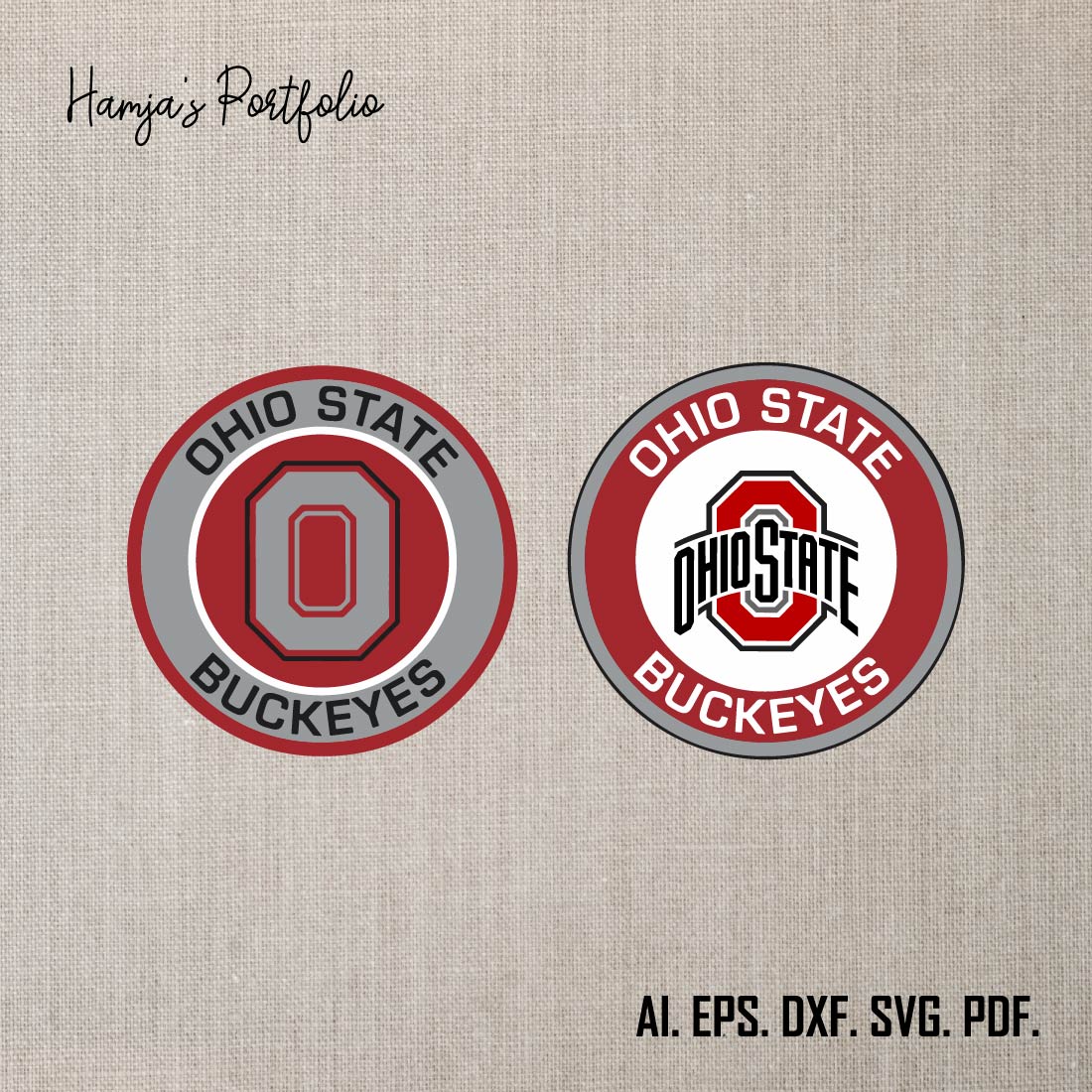Ohio-State-Buckeyes- Logo, Football Team SVG ll Sport vector logo design preview image.
