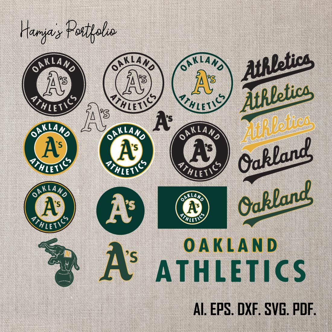 Oakland Athleticss SVG PNG, svg Sports files, Svg For Cricut, Clipart, baseball Cut File, Layered SVG For Cricut File preview image.