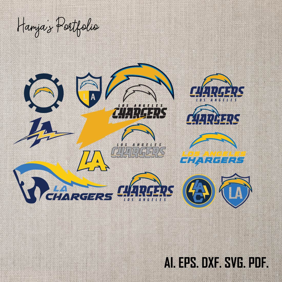 Los Angeles Chargerrs Football SVG PNG Bundle, svg Sports files, Svg For Cricut, Clipart, Football Cut File, Layered SVG For Cricut File preview image.