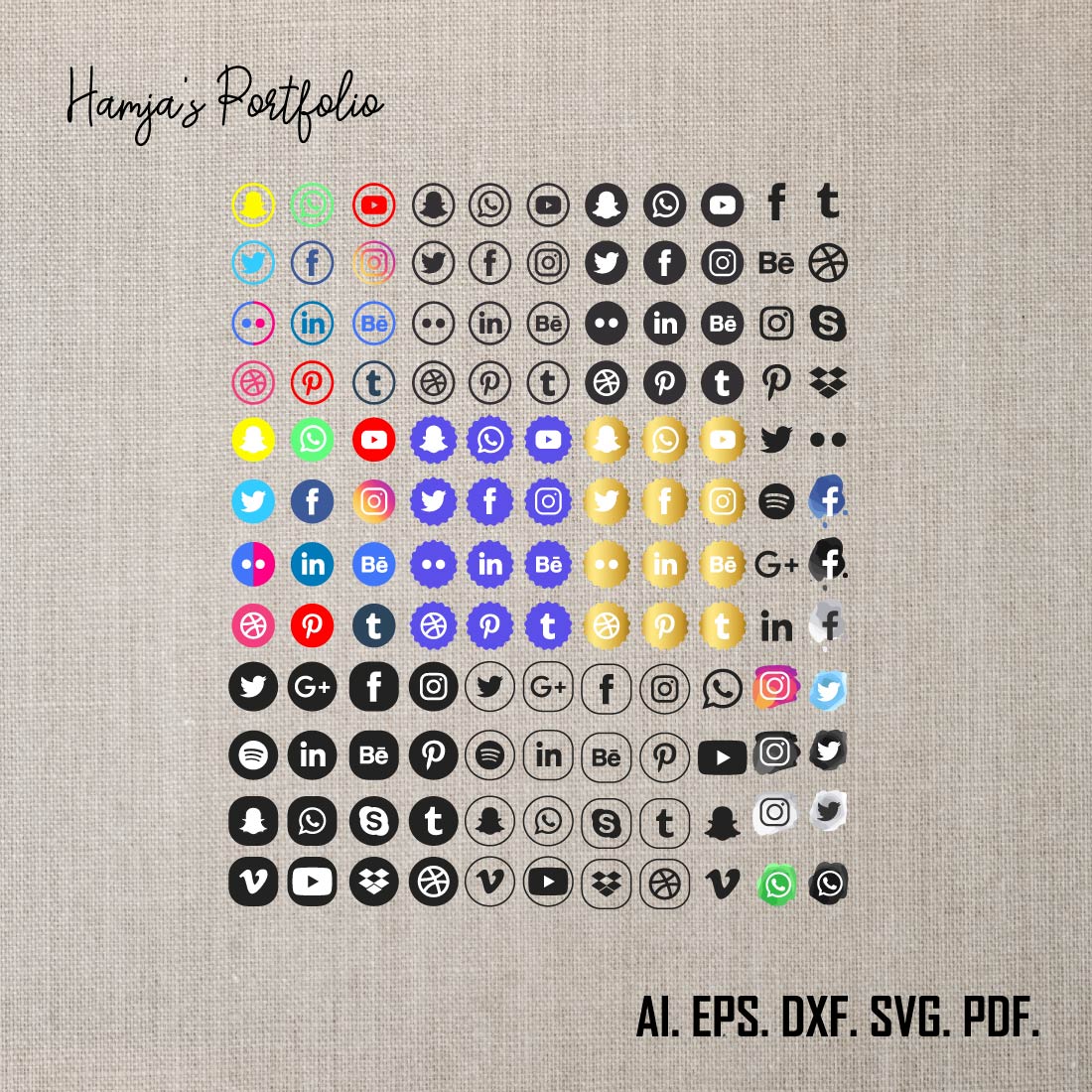 Social Media Icons SVG Bundle | Icon Logos | Facebook | Instagram ...