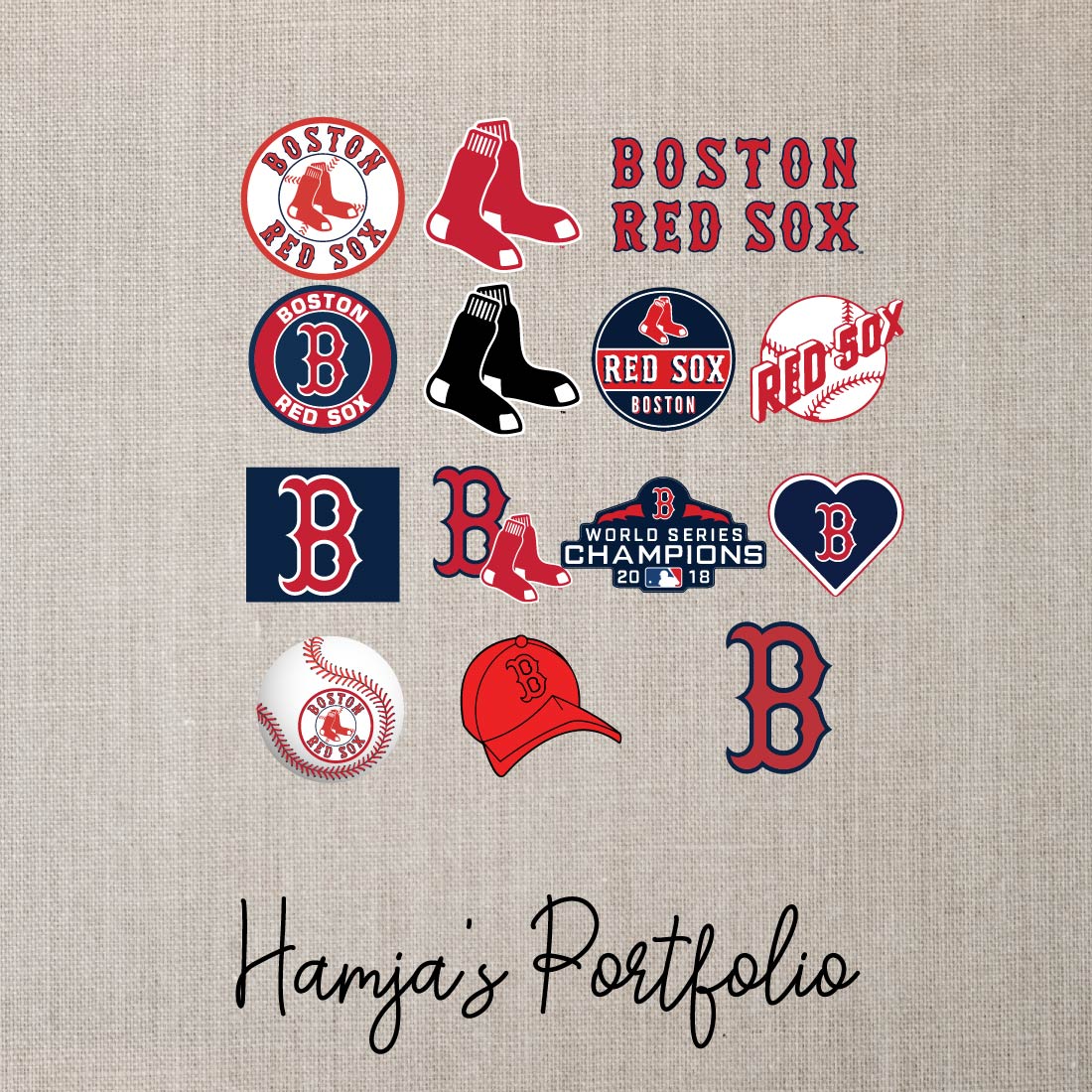 Boston Red Sox Logo Vector Set preview image.