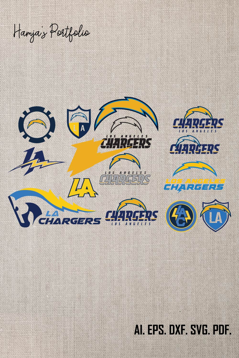 Los Angeles Chargerrs Football SVG PNG Bundle, svg Sports files, Svg For Cricut, Clipart, Football Cut File, Layered SVG For Cricut File pinterest preview image.