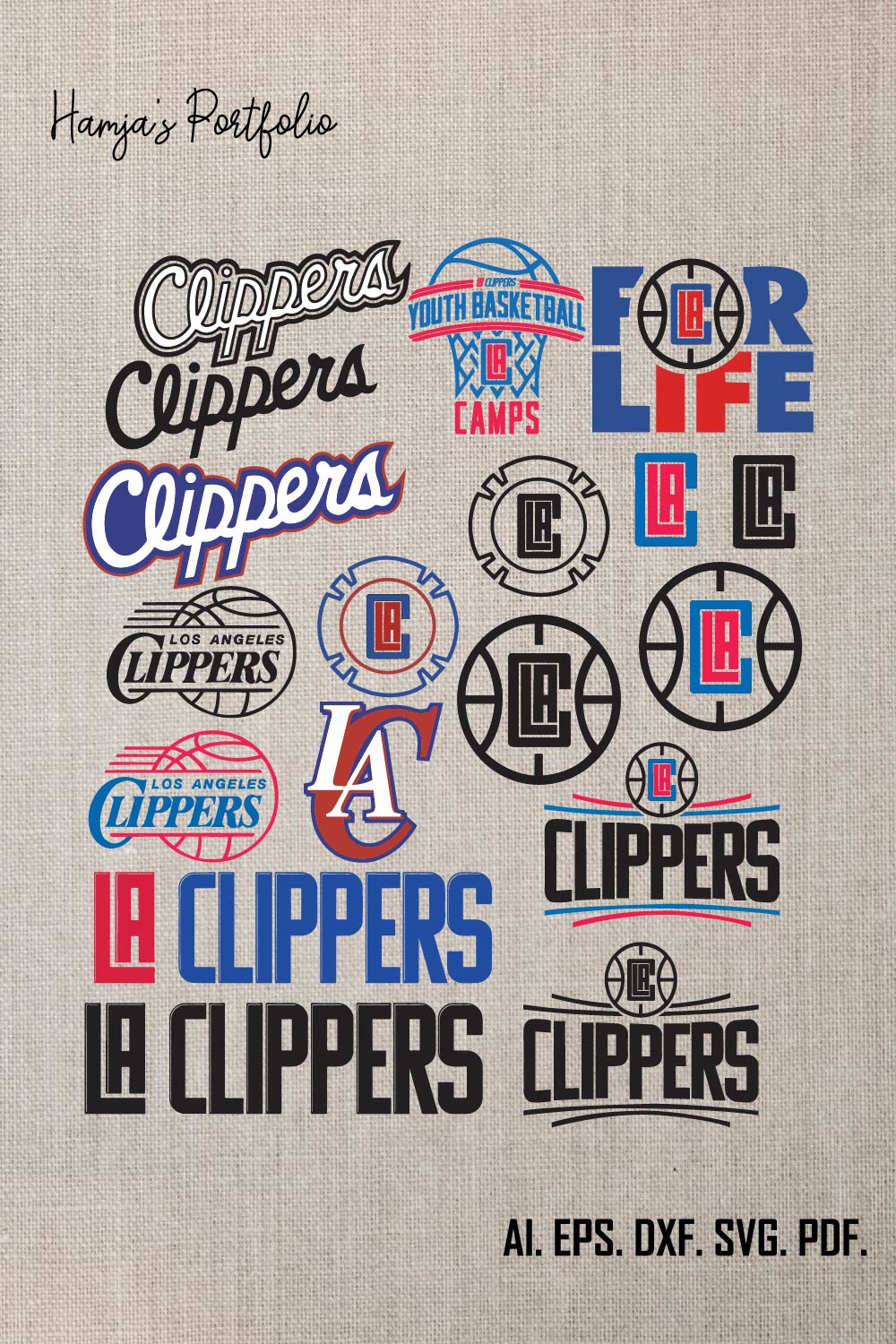 Clippers svg,Clippers bundle,Los Angeles svg,logo I Cup, Tshirt,Clip Art, Cricut ll Los Angeles Clippers logo vector design  pinterest preview image.