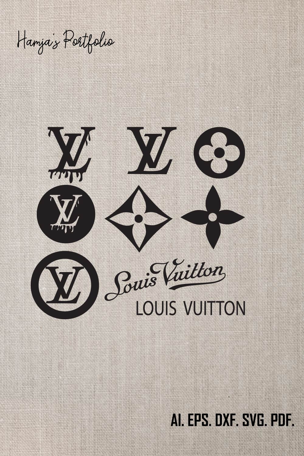 Louis Vuitton SVG Bundle ll Fashion Brands Logo Bundle, Luxury Brands Logo SVG , Louis Vuitton SVG bundle  pinterest preview image.