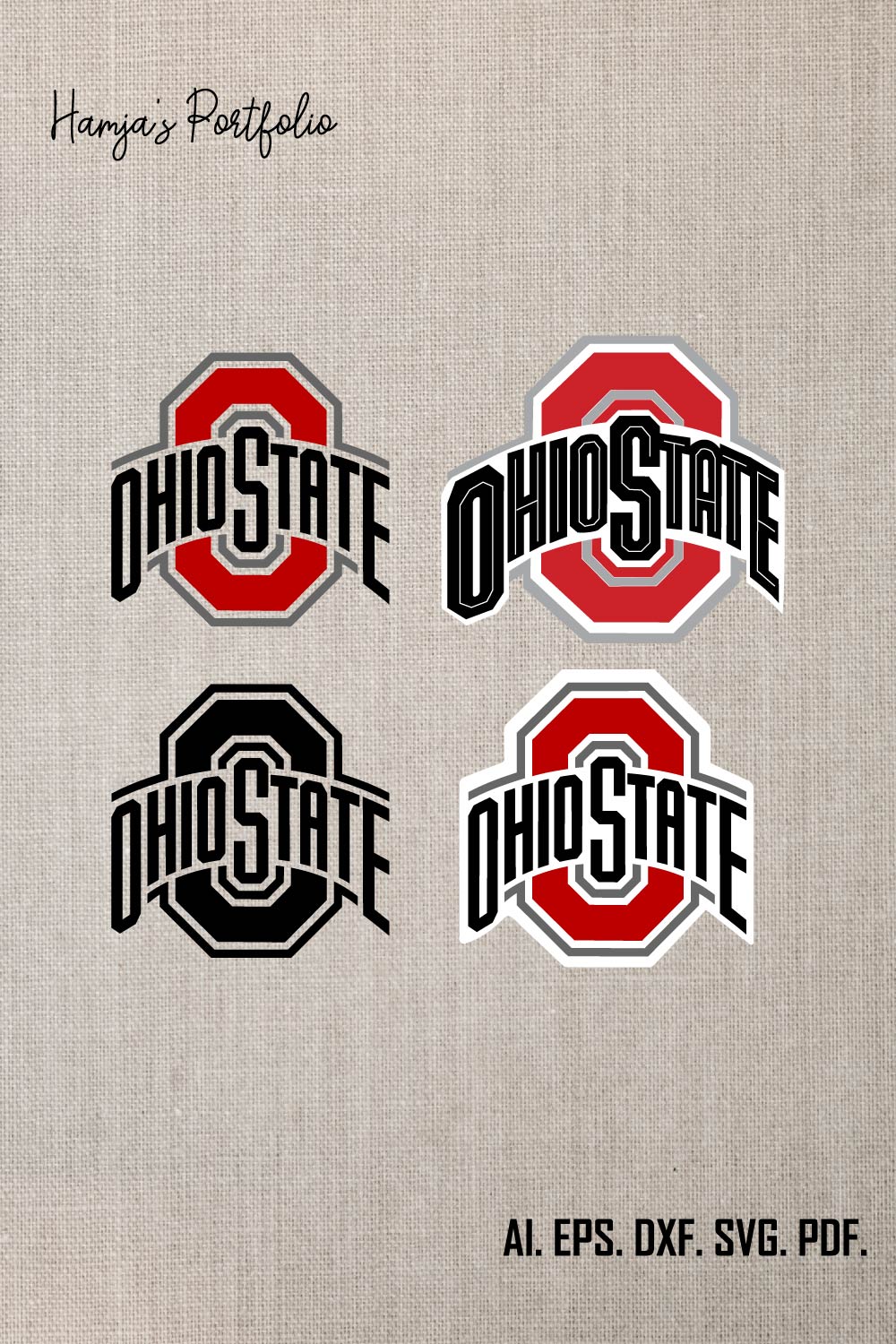 Ohio-State-Buckeyes- Logo, Football Team SVG ll Sport vector logo design pinterest preview image.