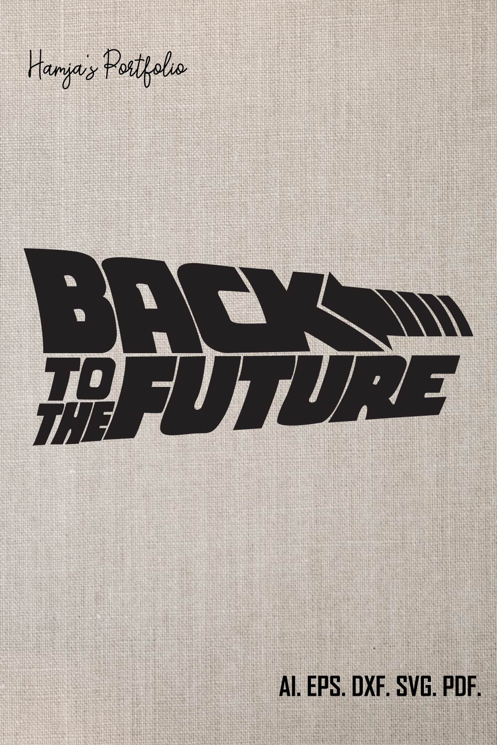 Back to the future typography vector design pinterest preview image.