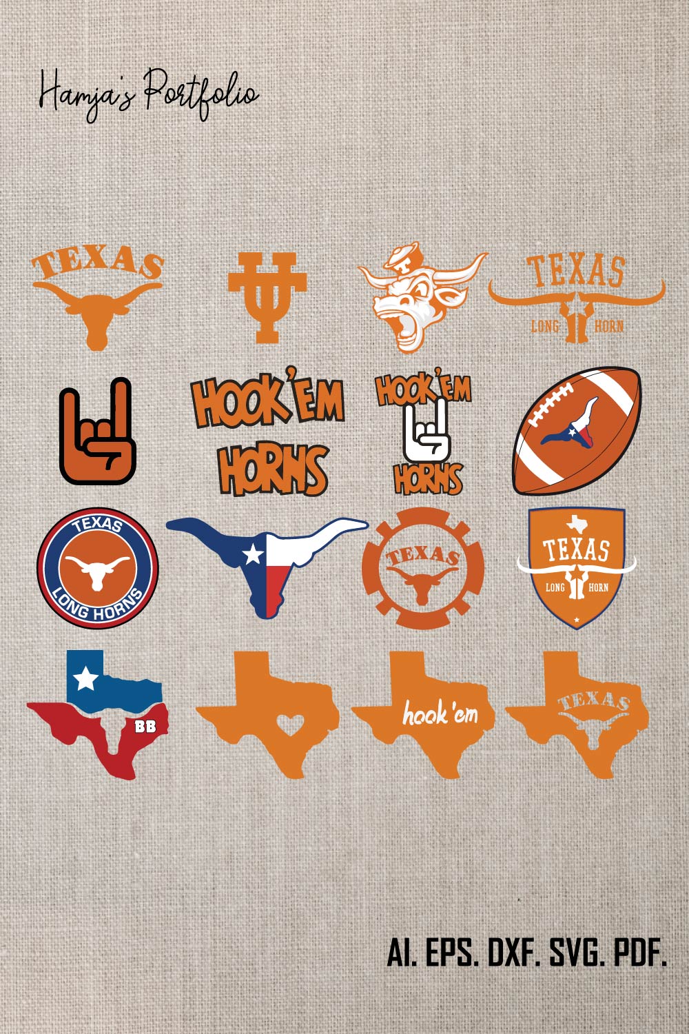 Texas Longhorns Logo SVG, Football Team SVG ll Sport vector logo design pinterest preview image.