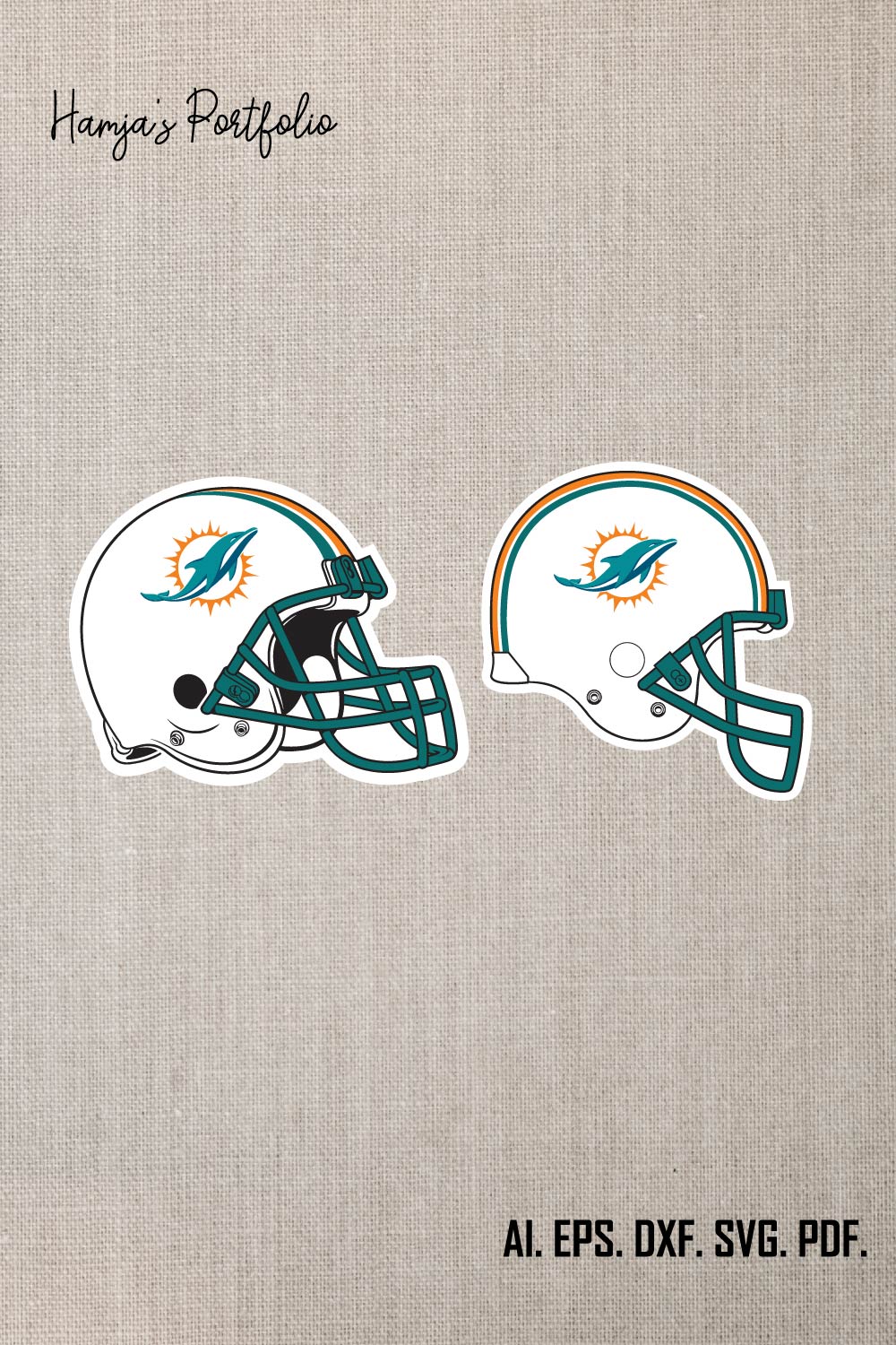 Miami Dolphinns Football SVG ll Sport vector logo set pinterest preview image.