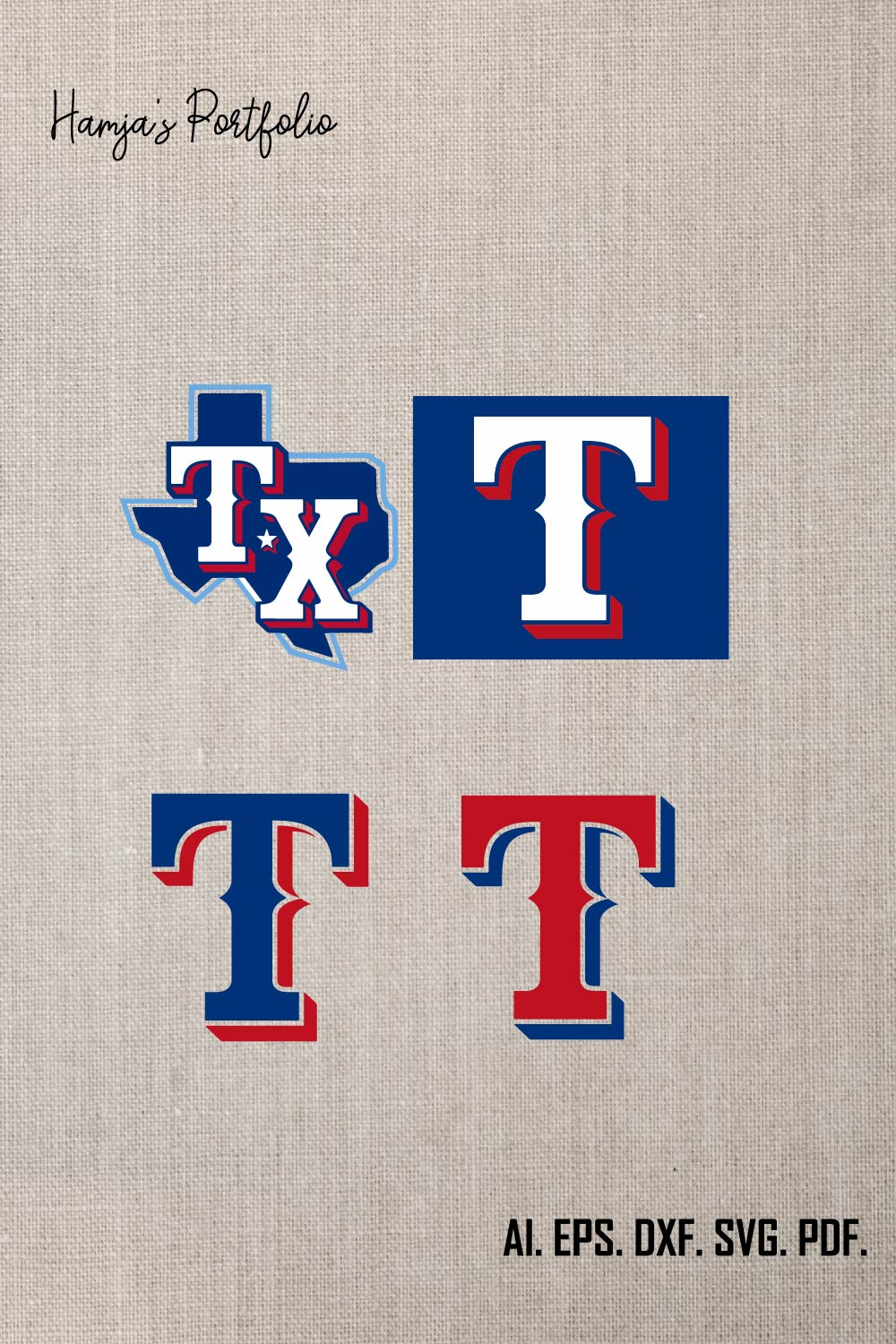 Texas Rangers Logo SVG ,Football Team SVG ll Sport vector logo design pinterest preview image.