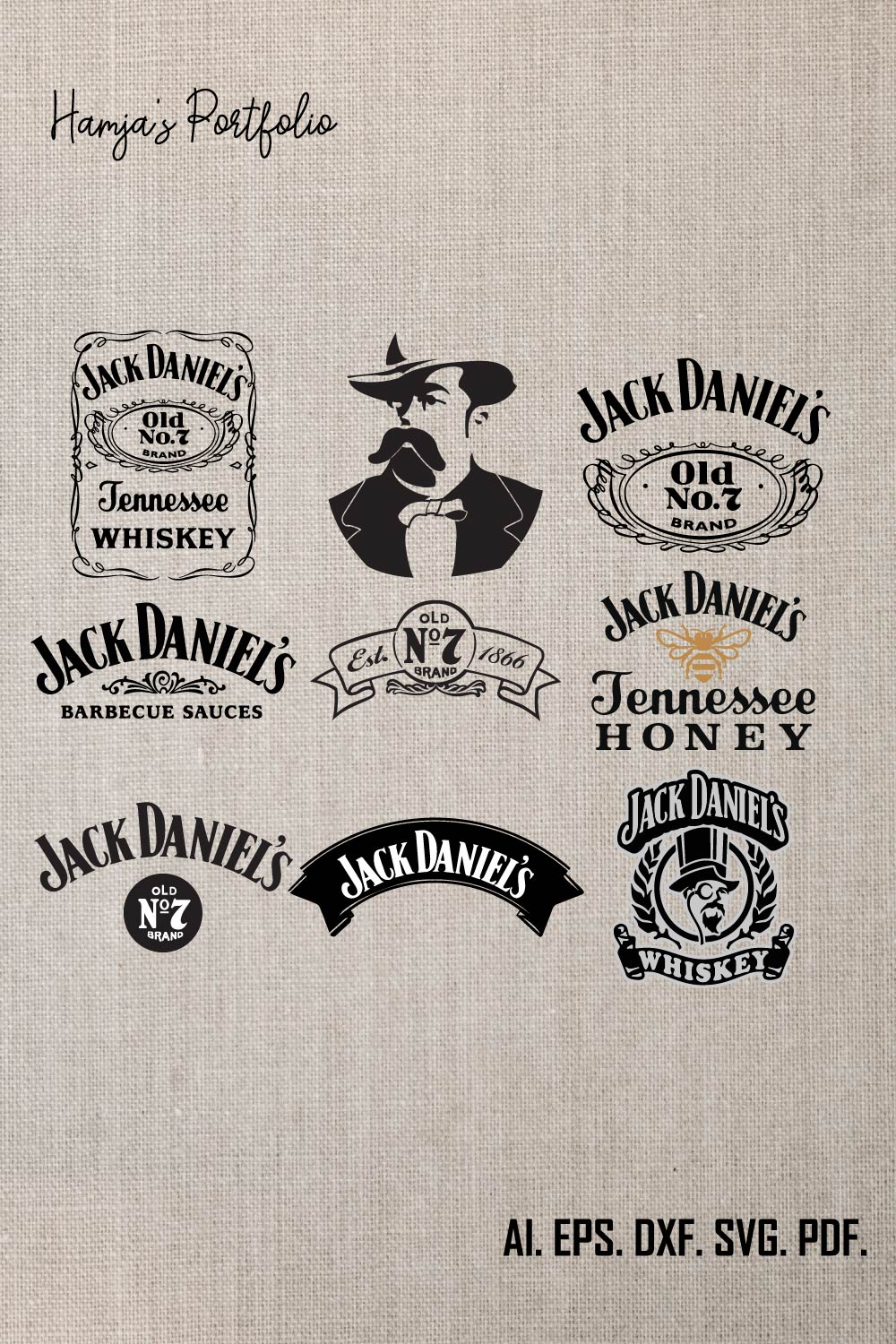 Jack Daniels Whisky Logo SVG ll Alcohol bundle high quality design  pinterest preview image.