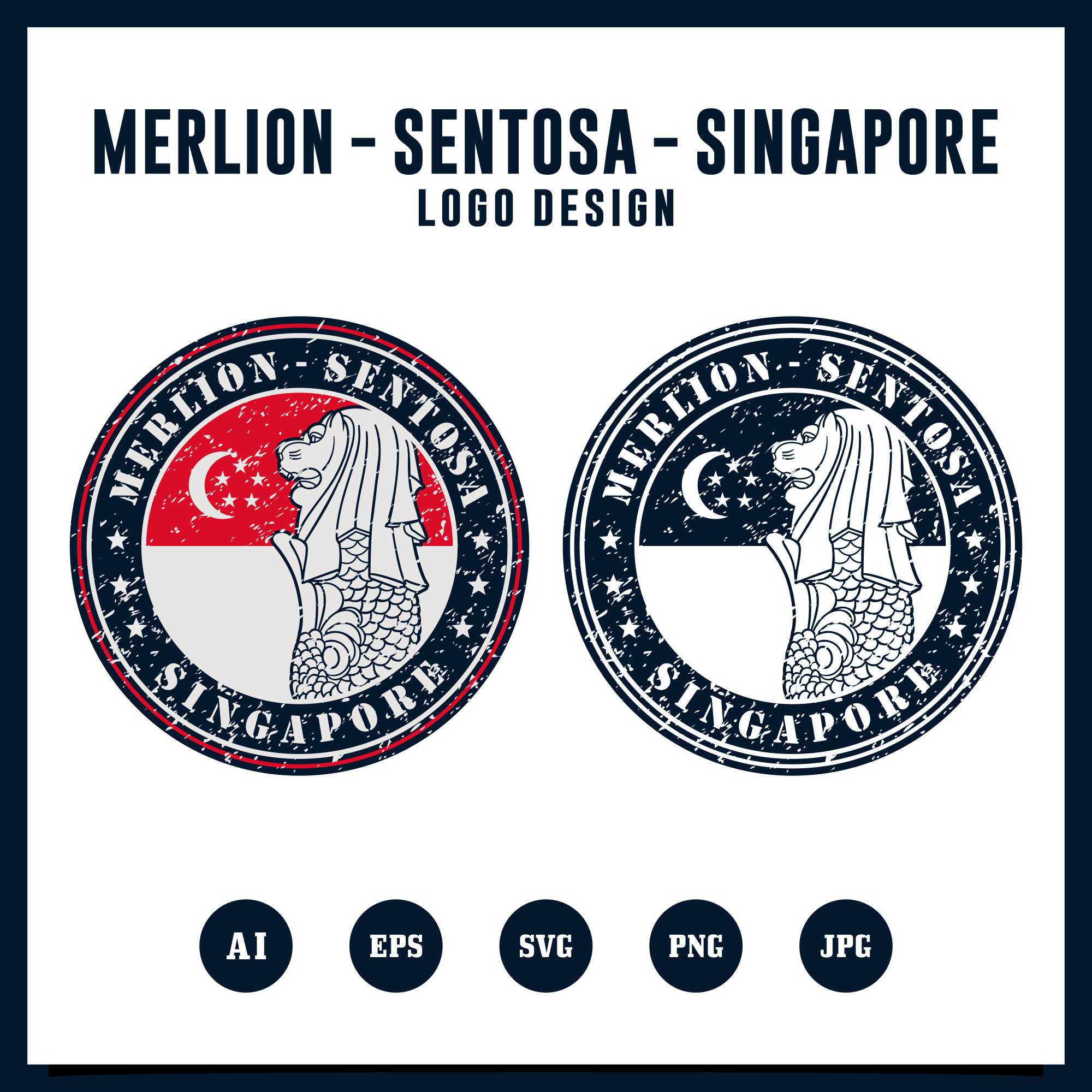 Merlion sentosa singapore logo design collection - $4 cover image.