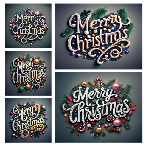 Merry Christmas - Text Design Template cover image.