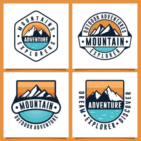 Set Mountain Outdoor Adventure logo design collection - $5 cover image.