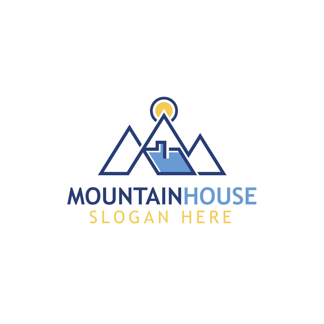 Professional Mountain House Logo design preview image.