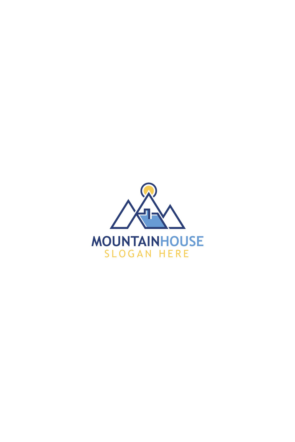 Professional Mountain House Logo design pinterest preview image.