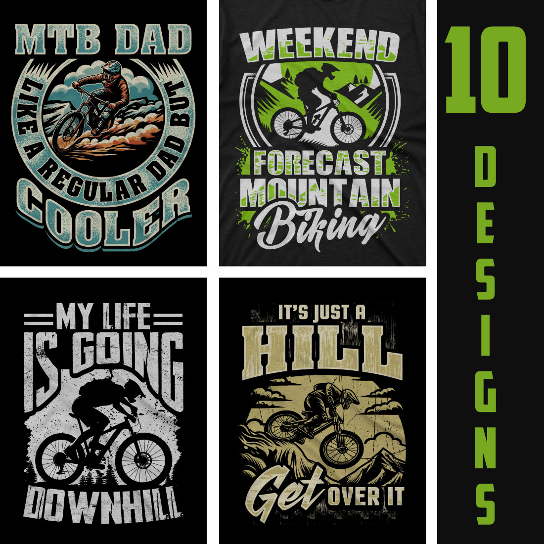 10 amazing Downhill, mountain bike t shirt design cover image.