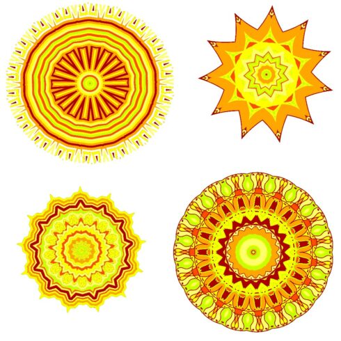 Sunset Orange Mandala Sticker Set of 12 cover image.