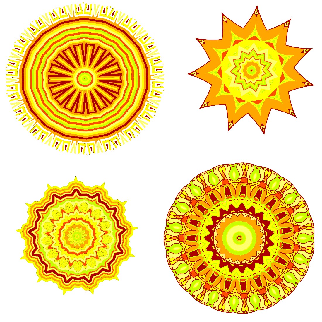Sunset Orange Mandala Sticker Set of 12 cover image.