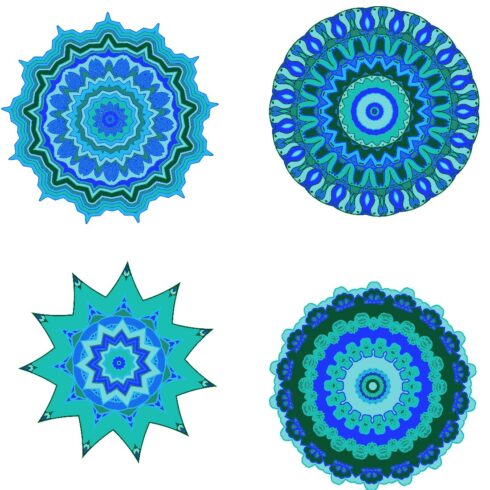 Sky Blue Mandala Sticker Set of 12 cover image.