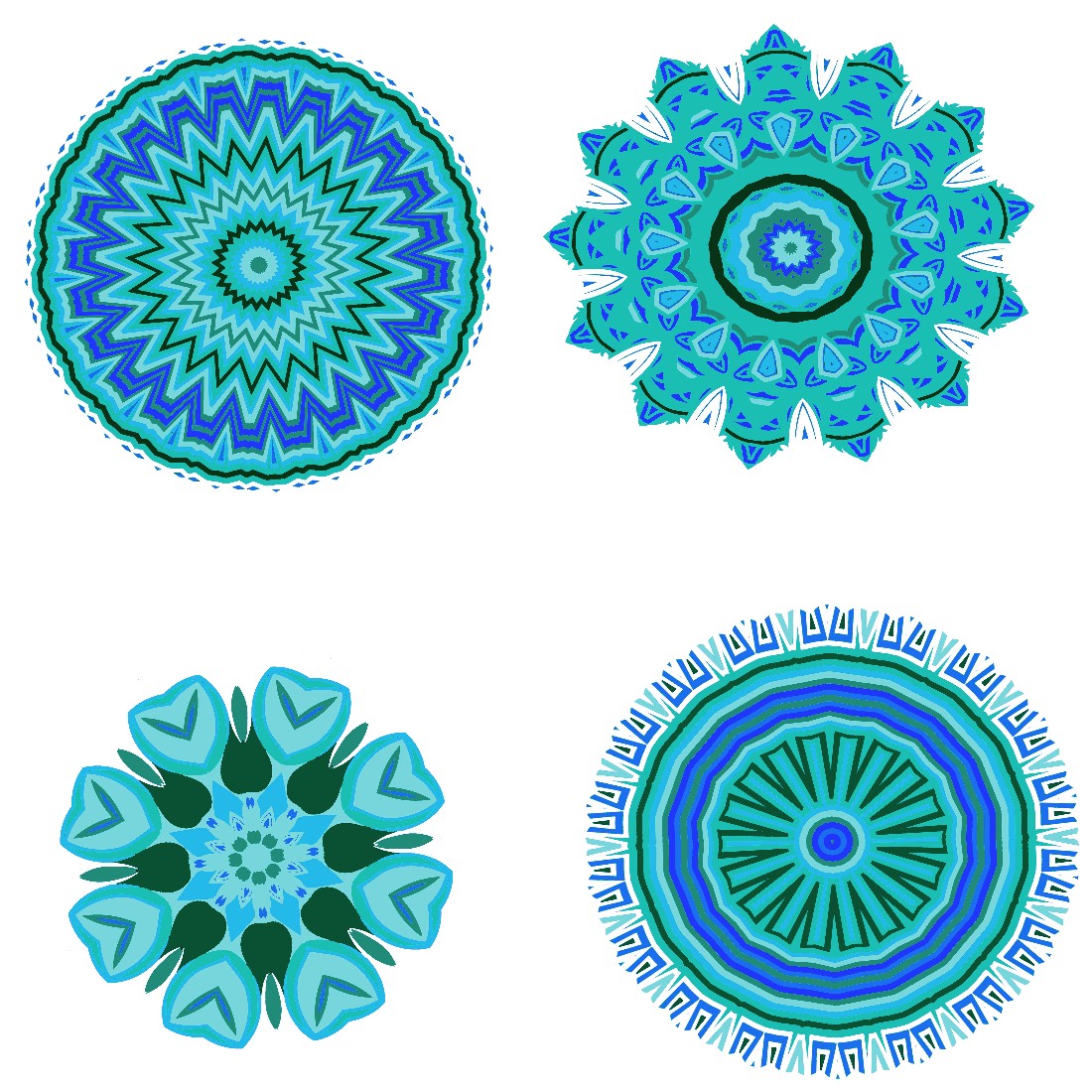 Sky Blue Mandala Sticker Set of 12 preview image.