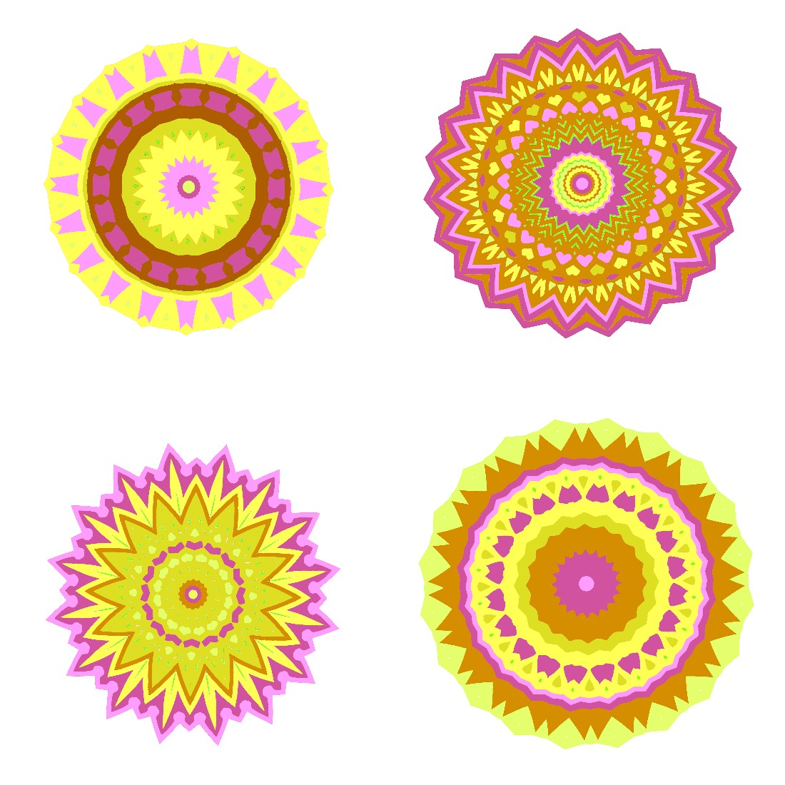 Yellow Pink Mandala Sticker Set of 12 cover image.