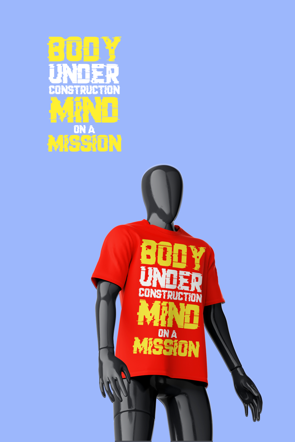 GYM Motivation Quoted designed T-Shirt pinterest preview image.