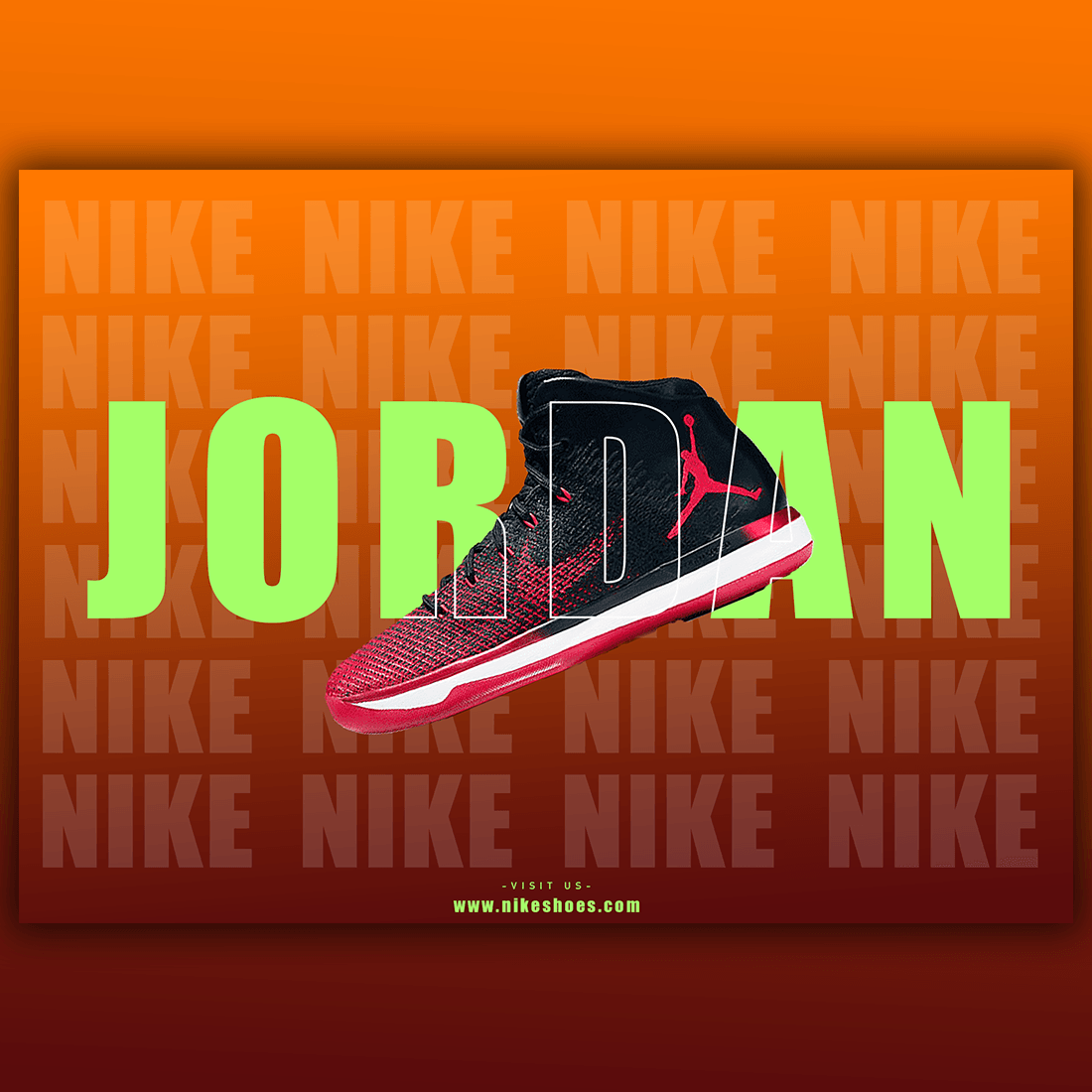 Nike Shoe Poster and Social Media Banner preview image.