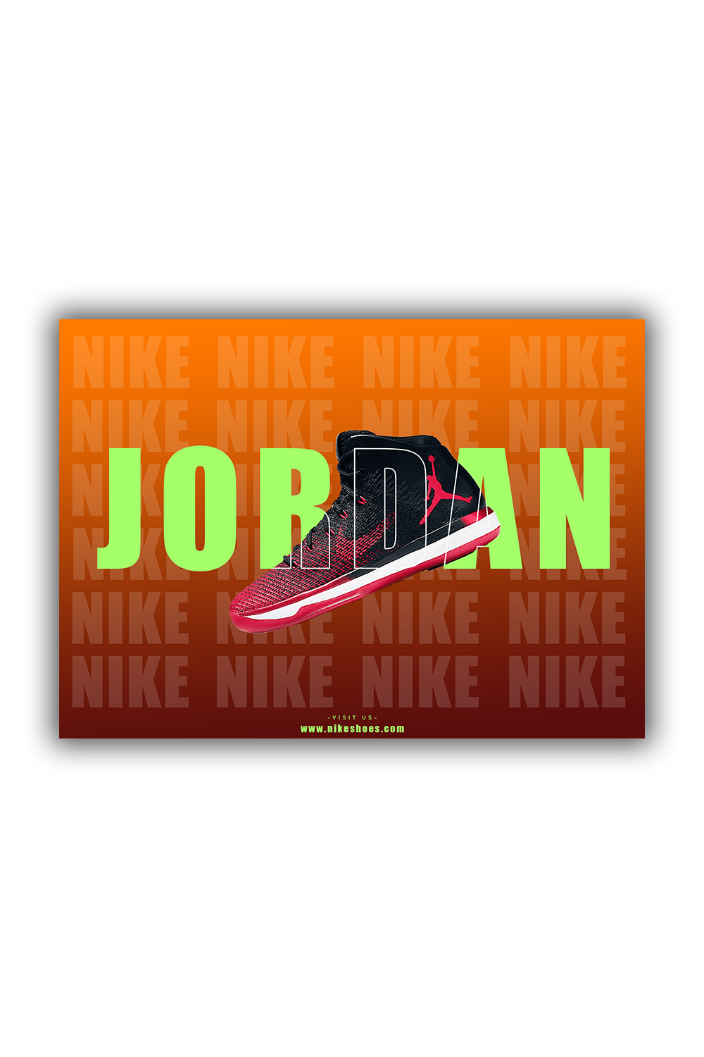 Nike Shoe Poster and Social Media Banner pinterest preview image.