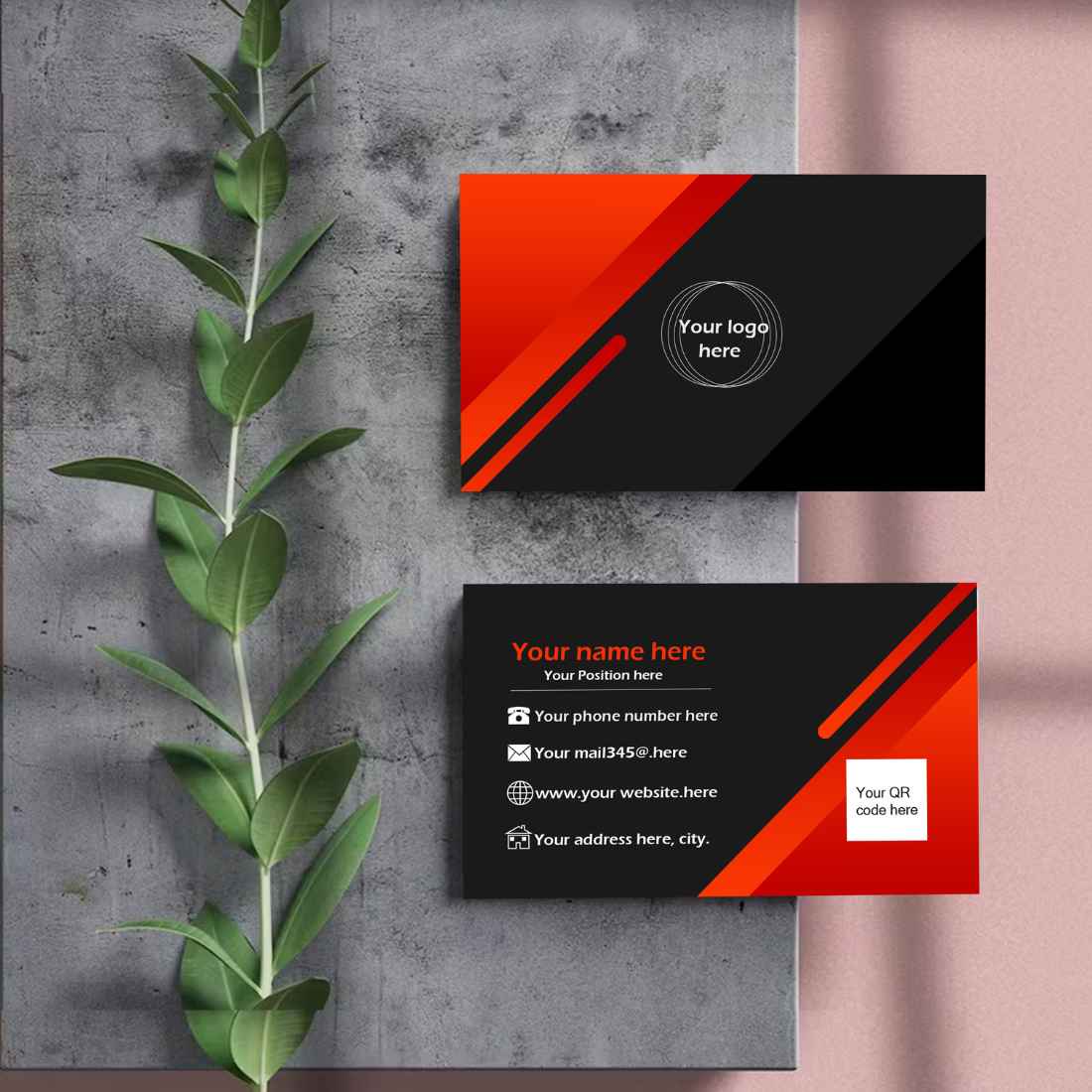 Clean and morden business card template preview image.