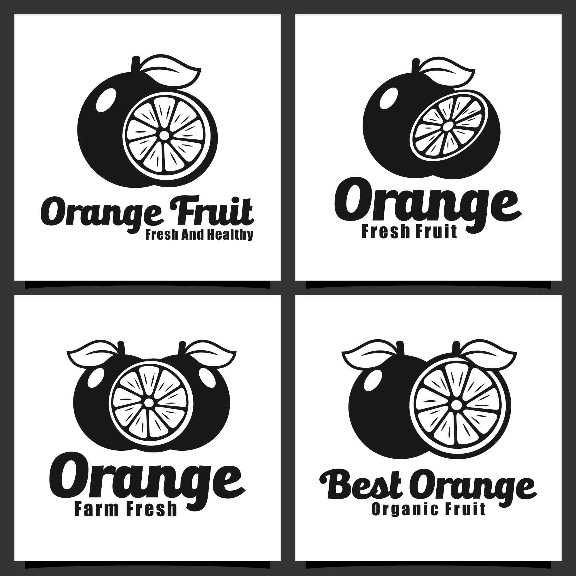 Set 18 Orange fruit badge logo design collection - $6 preview image.