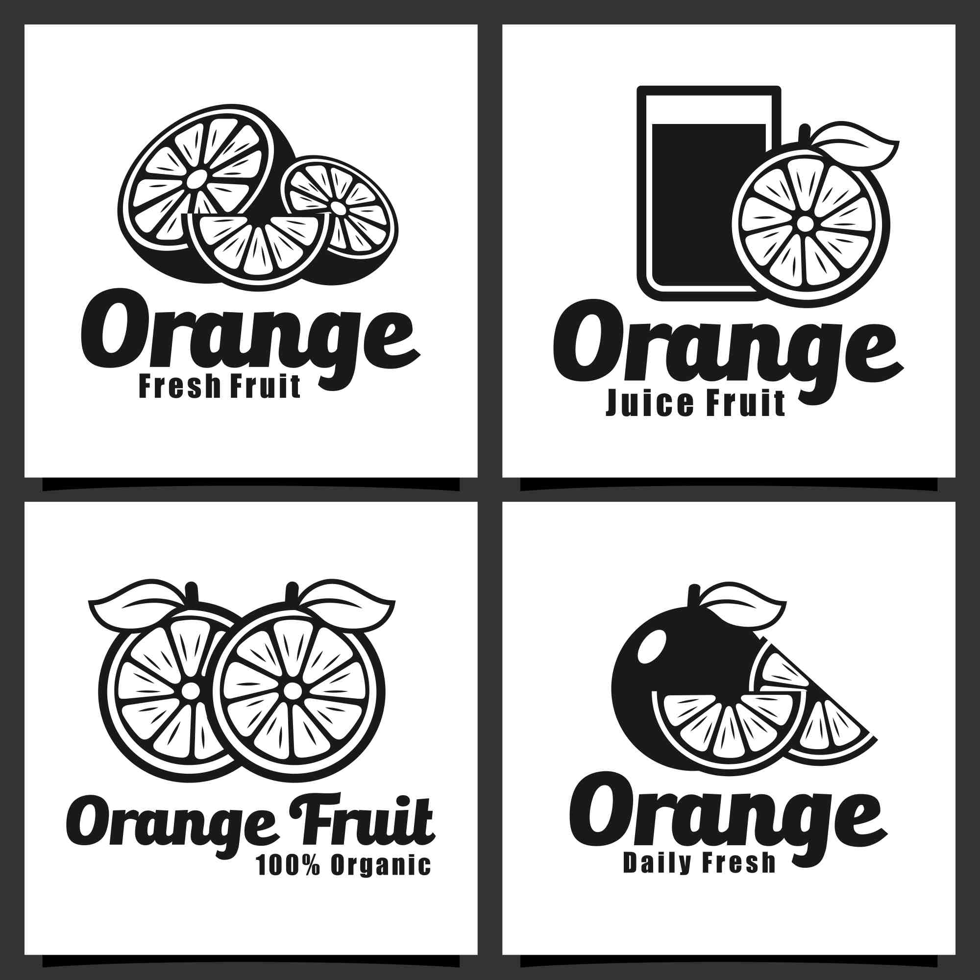 orange fruit badge logo design collection 2 695