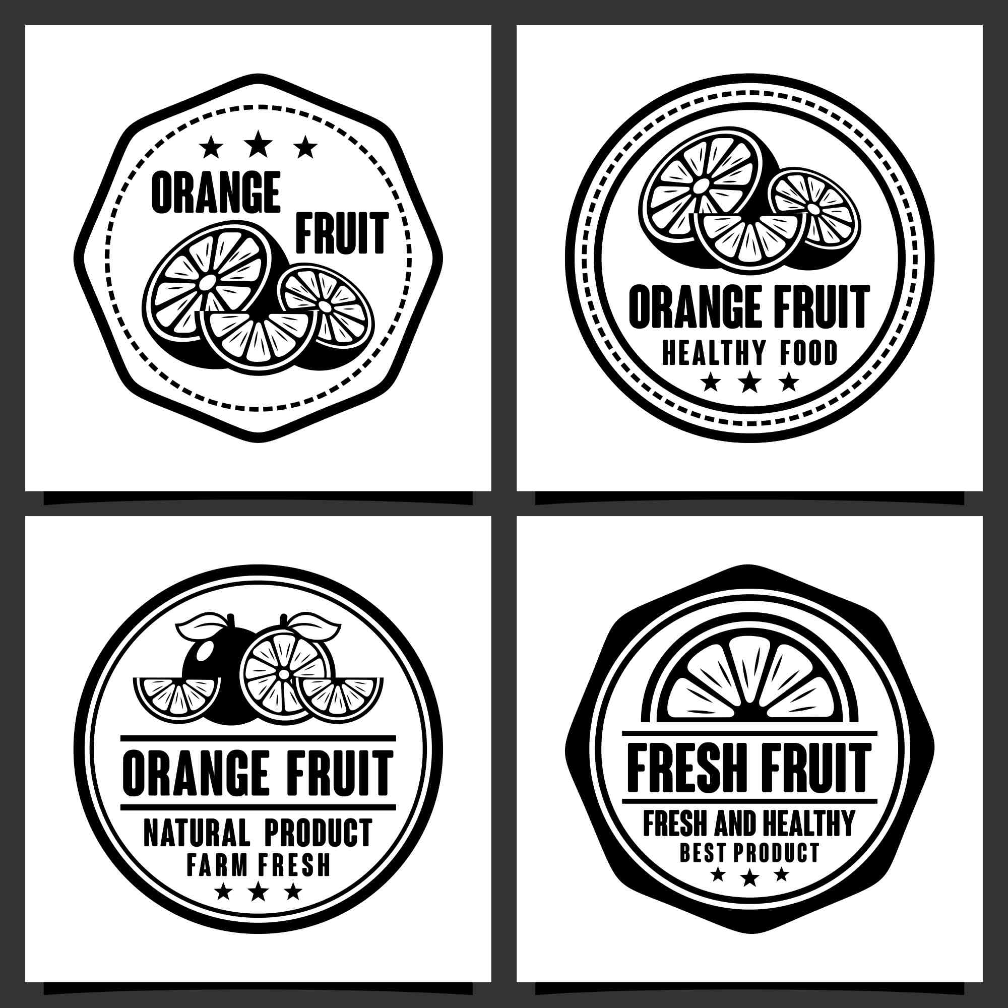 orange fruit badge logo design collection 4 745