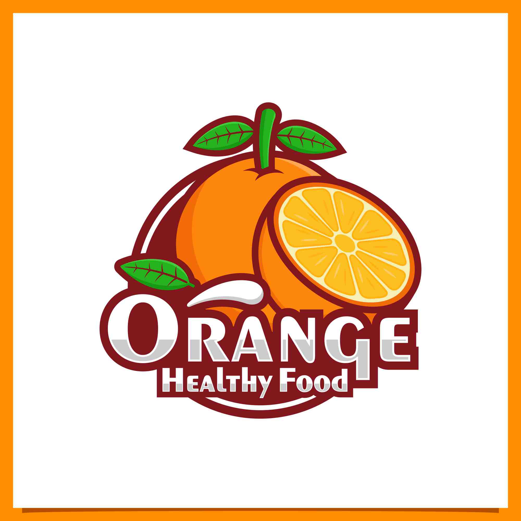orange fruit juice mascot logo 3 867