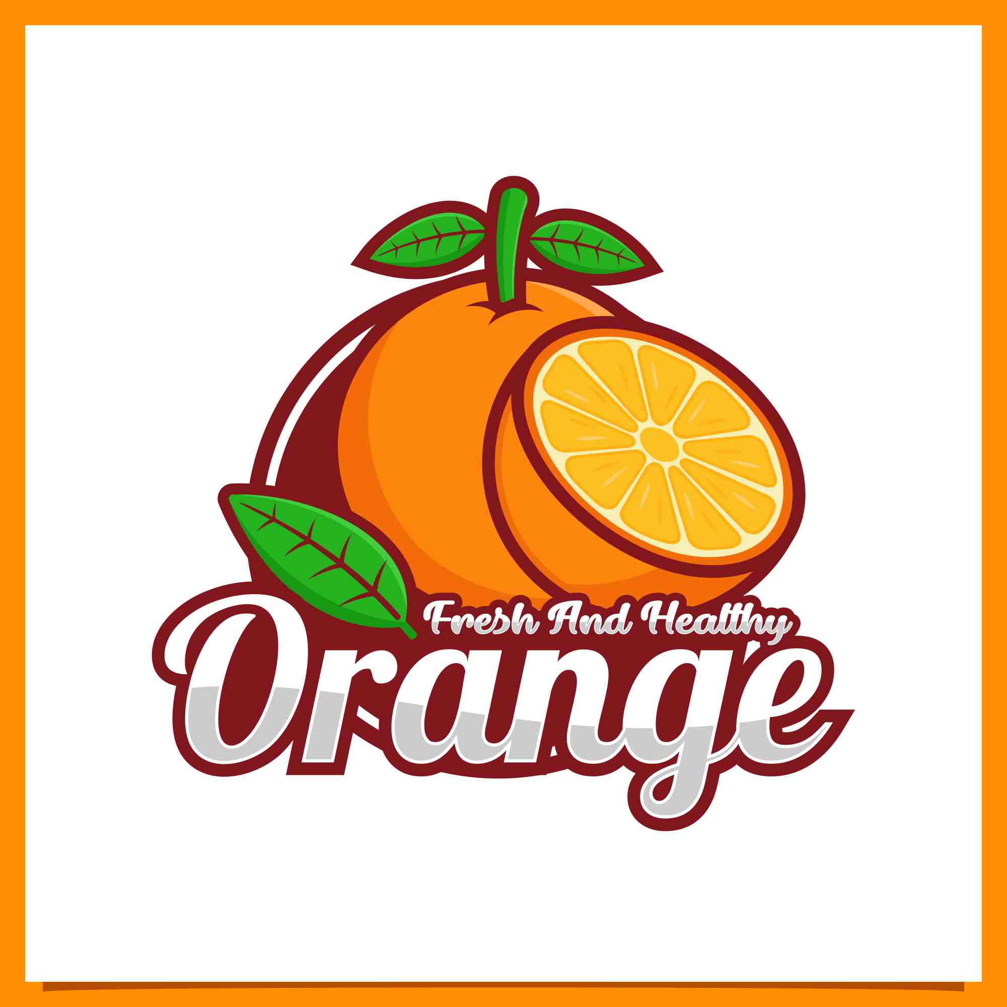 orange fruit juice mascot logo 4 870