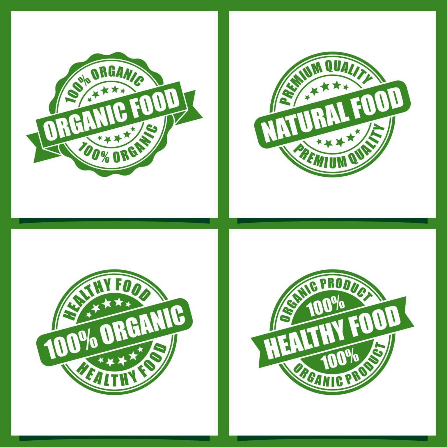 Organic food stamps logo design collecton - $ 4 - MasterBundles