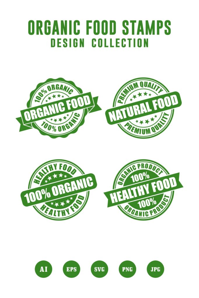 Organic food stamps logo design collecton - $ 4 - MasterBundles