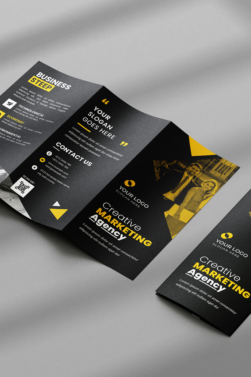 Creative Trifold Brochure Template pinterest preview image.