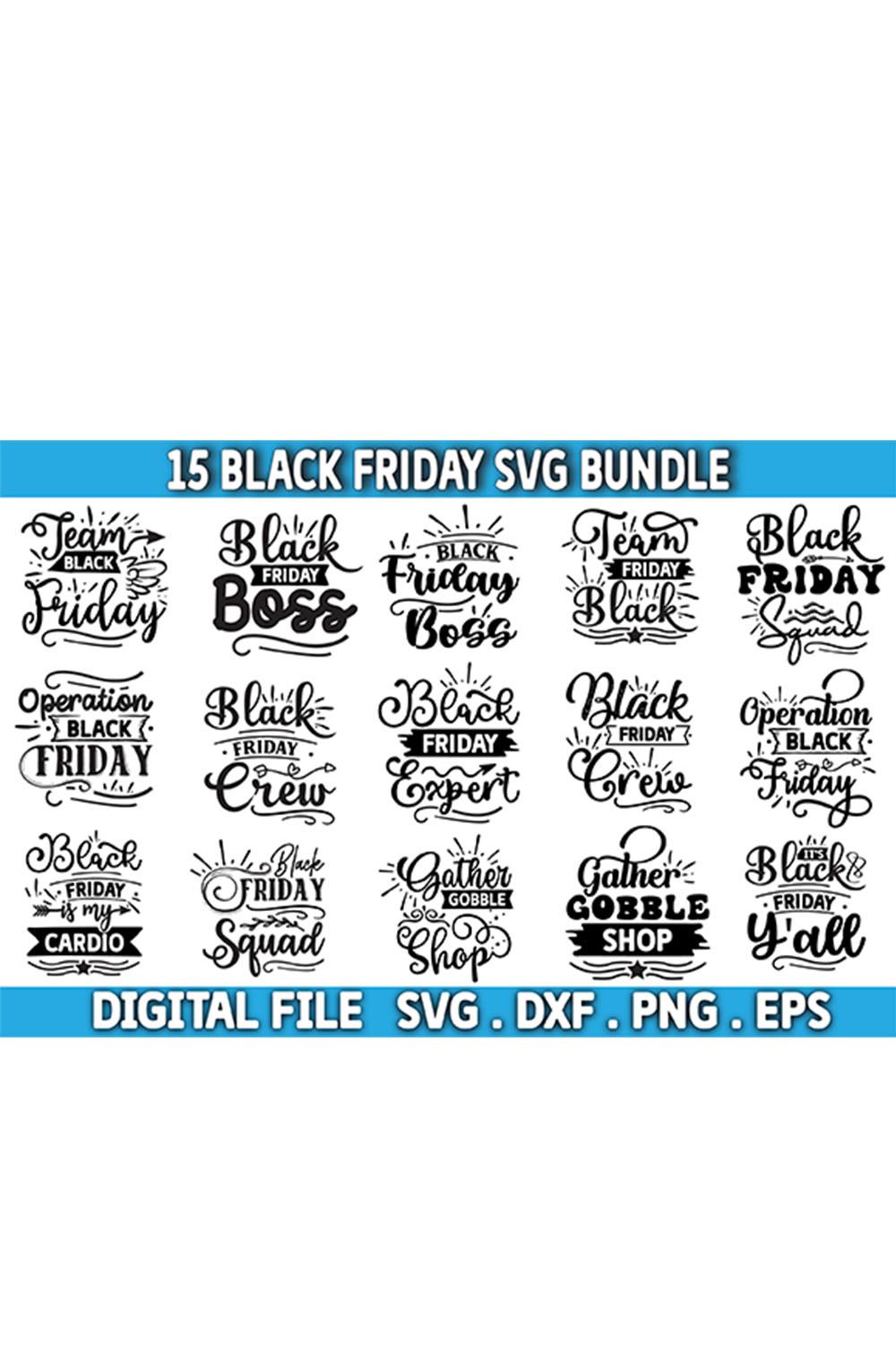black Friday svg bundle , black Friday svg design pinterest preview image.
