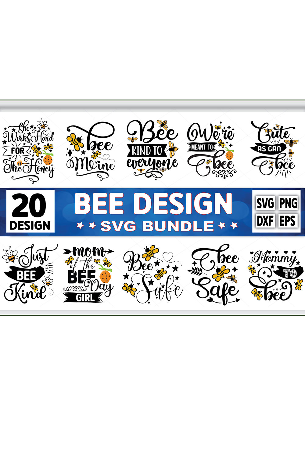 Bee Svg bundle, Bee Bundle, Bee Svg Bundle pinterest preview image.