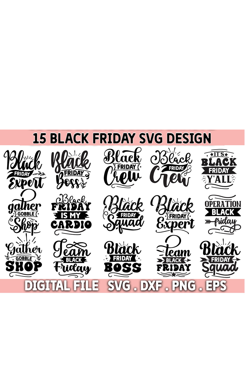 Black Friday SVG bundle,Black friday shirt pinterest preview image.