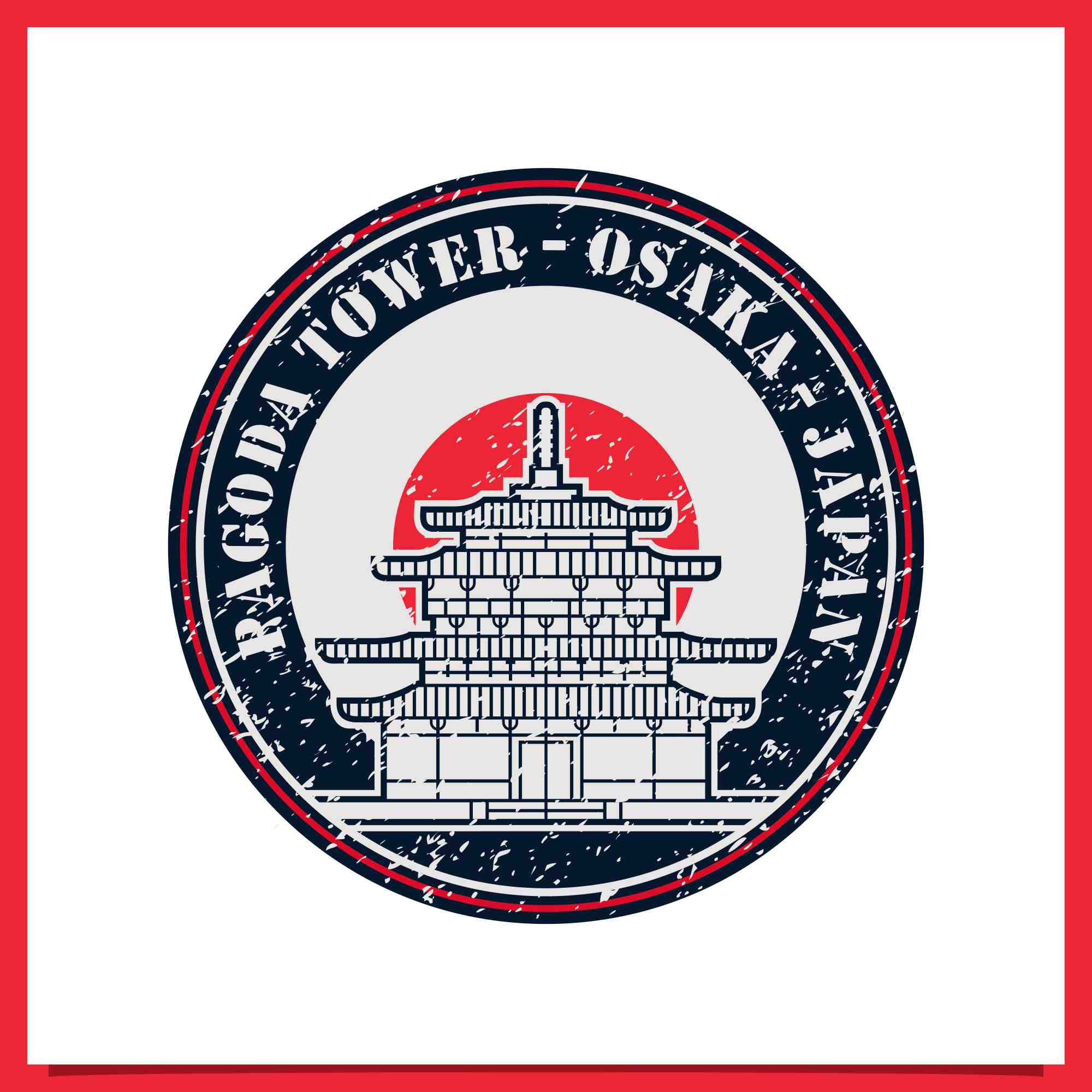 Pagoda Tower Osaka Japan logo design collection - $4 preview image.