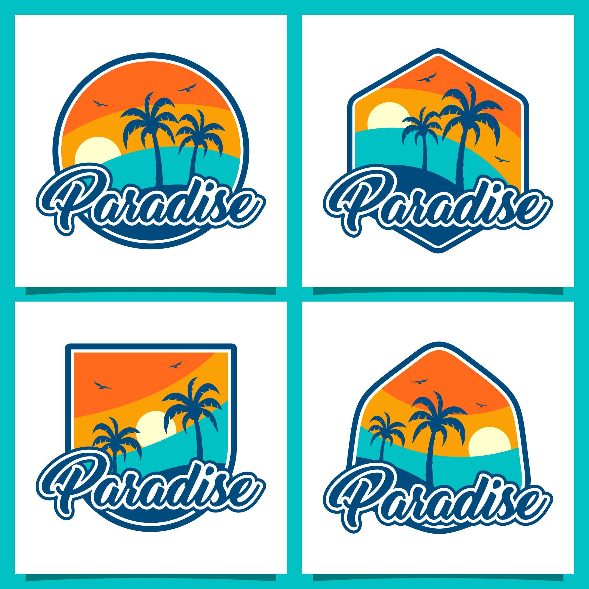 Set Paradise badge logo design collection - $4 cover image.