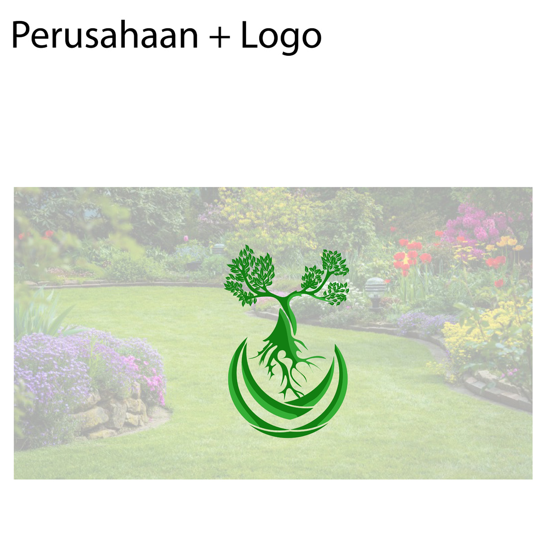 Logo with a green landscape company concept preview image.