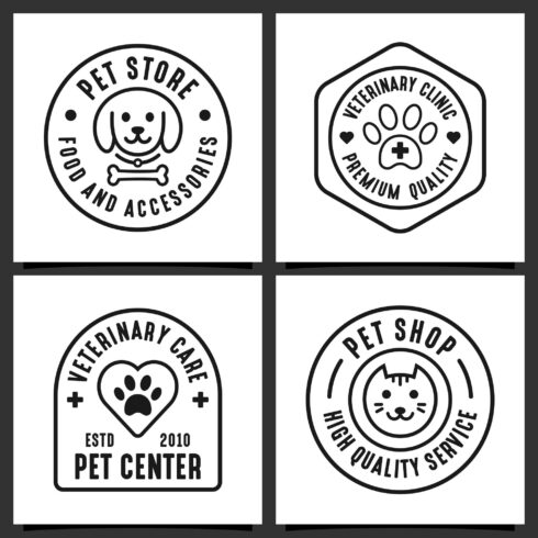 Set Pet store set logo design collection - $6 cover image.