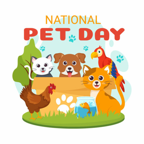 12 National Pet Day Illustration cover image.