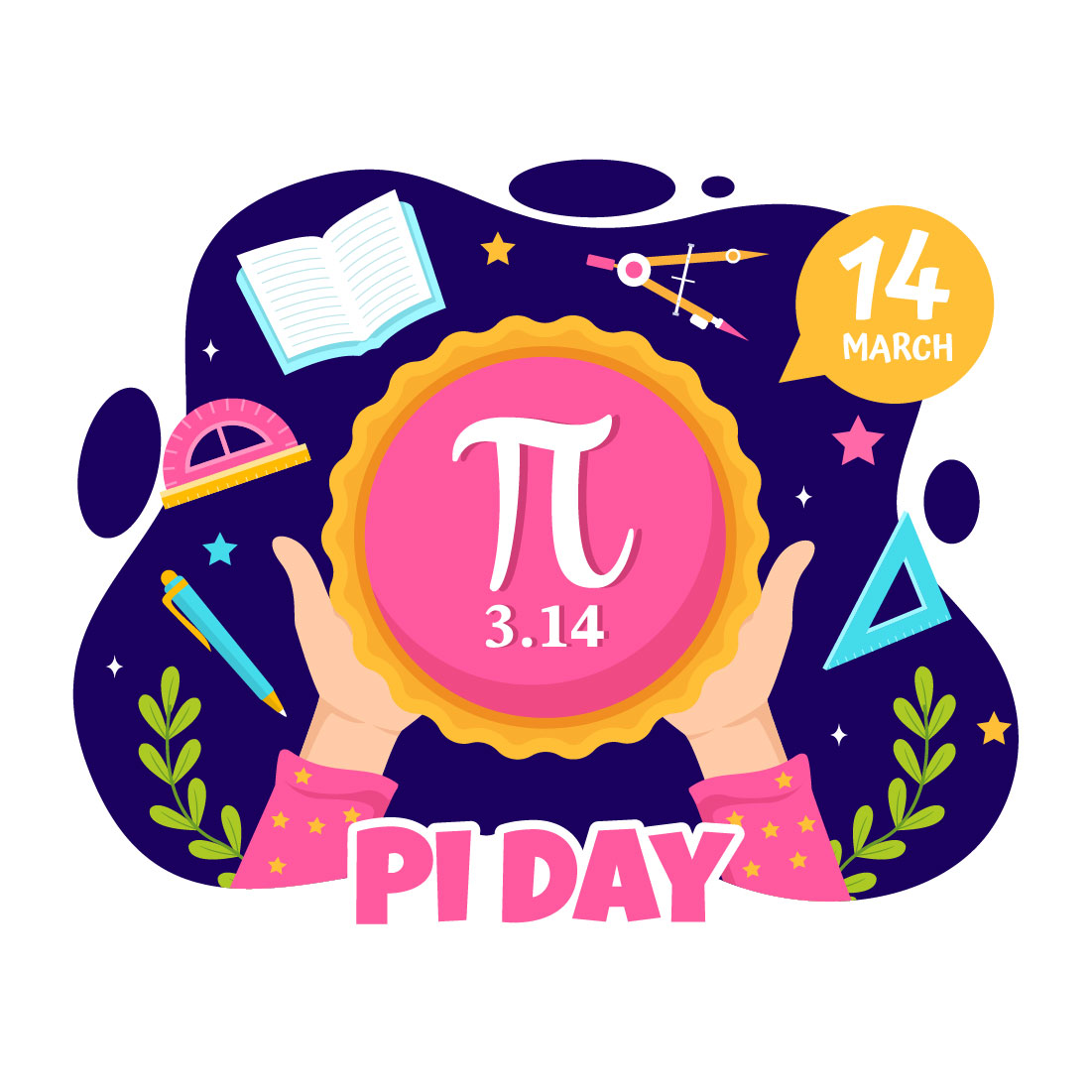 12 Happy Pi Day Illustration cover image.