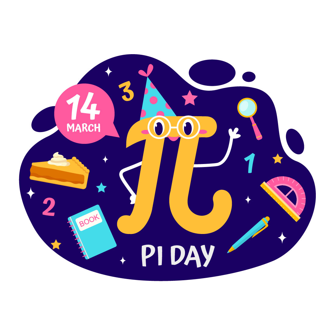 12 Happy Pi Day Illustration preview image.