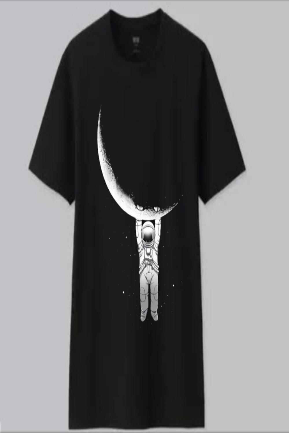 Astronaut hanging t-shirt design pinterest preview image.