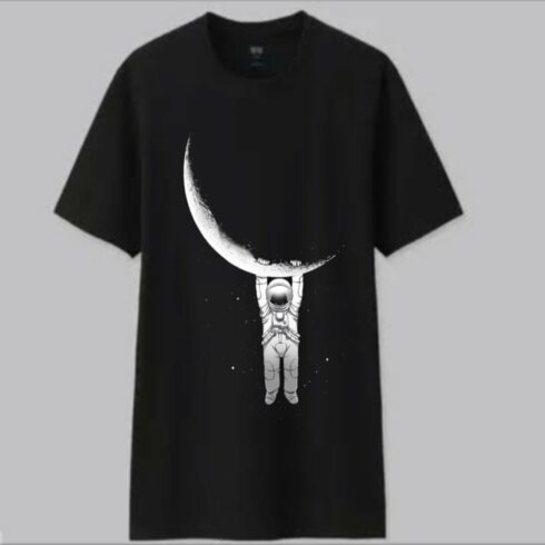 Astronaut hanging t-shirt design cover image.