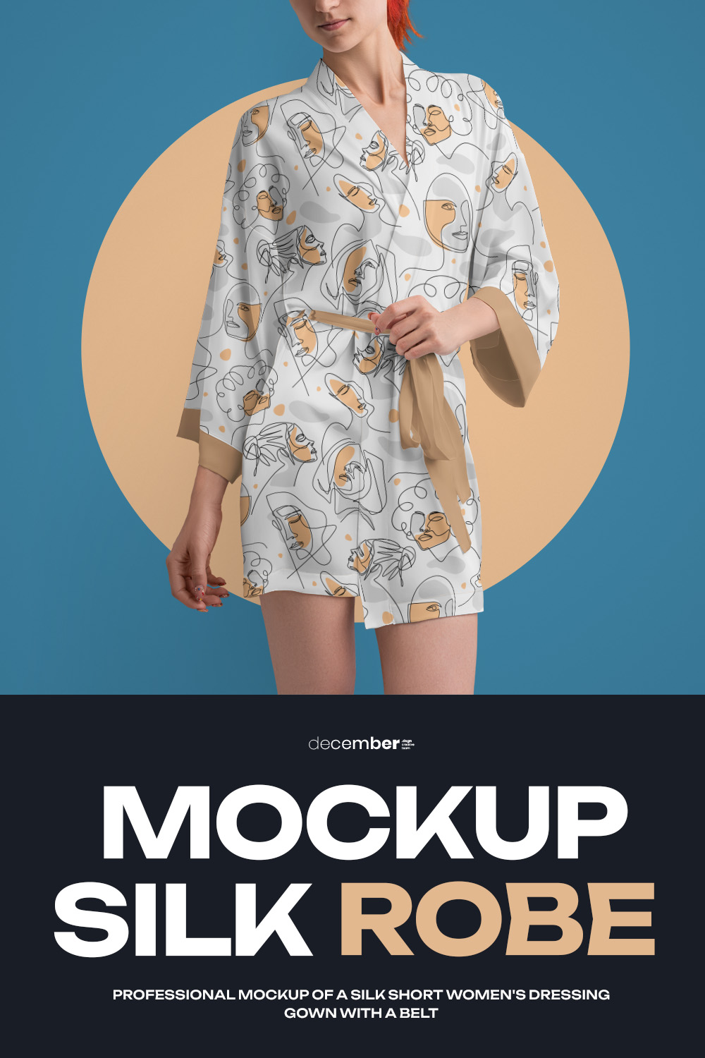 4 Mockups of a Silk Robe pinterest preview image.